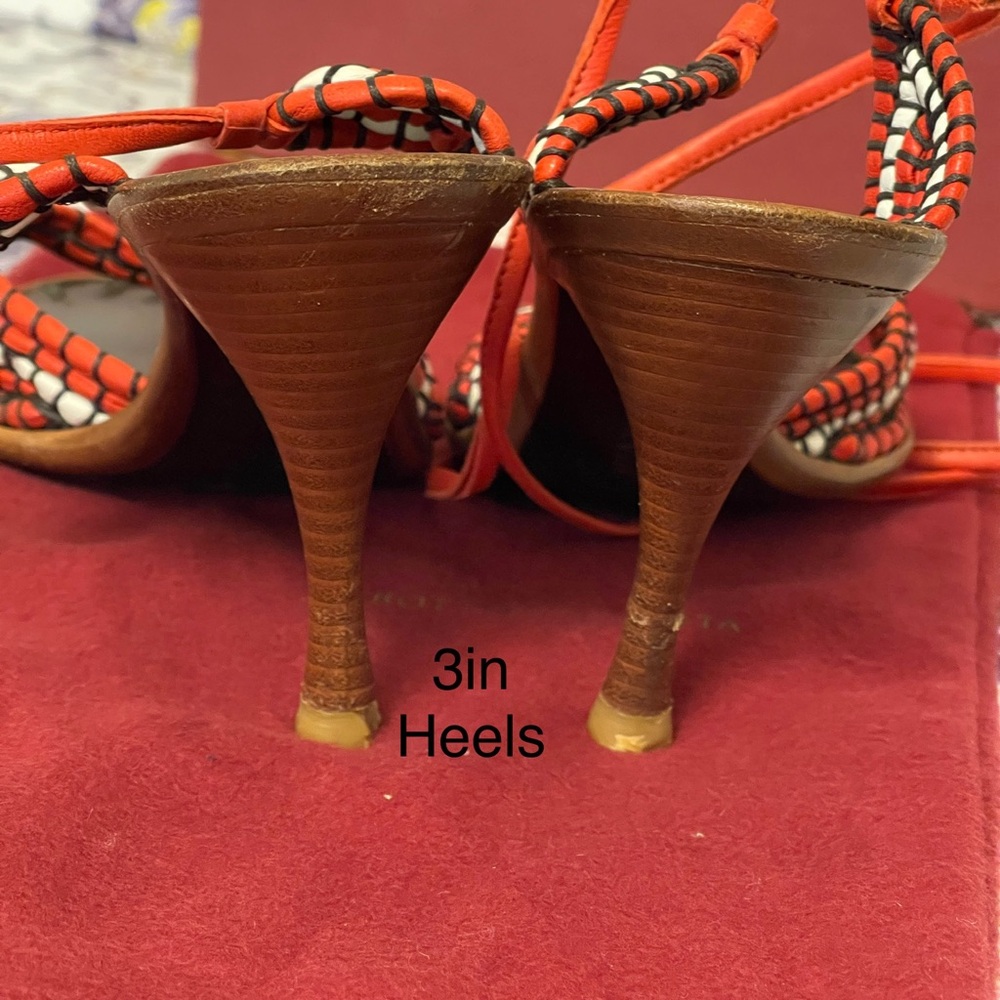 Bottega Veneta Red and White Heeled Sandals Authentic - Picture 5 of 6